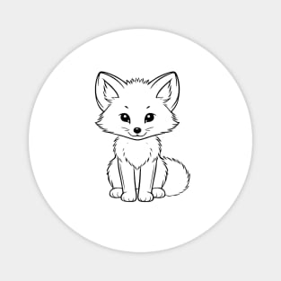 Cute Baby Arctic Fox Animal Outline Magnet